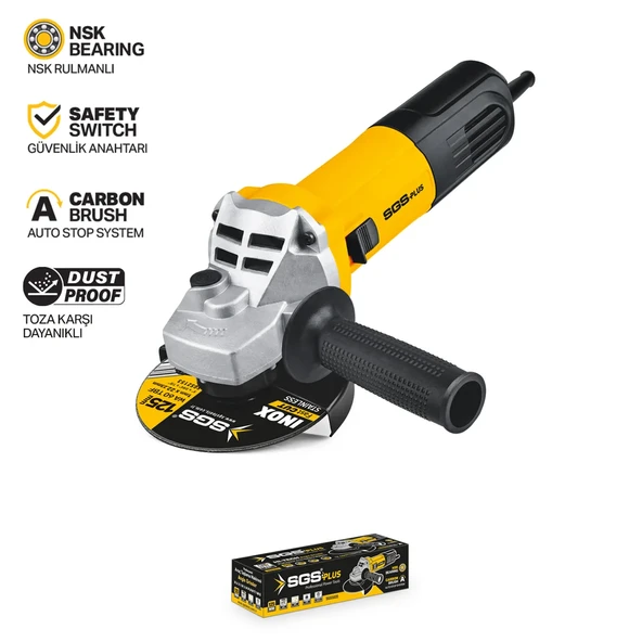 SGS ENDÜSTRİYEL AVUÇ TAŞLAMA 1400 WATT 125MM DEVİR AYARLI ürün görseli 1