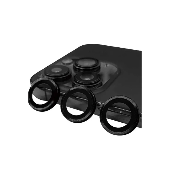 Apple İphone 15 Pro Max Raze Metal Kamera Lens - Siyah ürün görseli 1