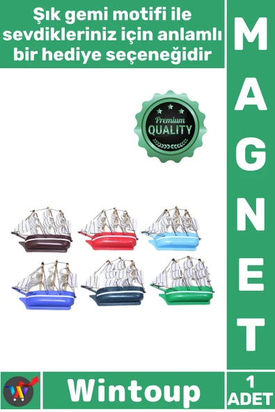 #Magnet Dekoratif Şık Hediyelik Mutfak Buzdolabı Ofis Aksesuar Kaliteli Canlı Plastik Gemi Magnet ürün görseli 1