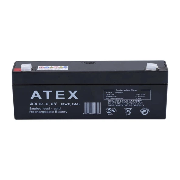 Atex Ax12-2.2 12v 2.2ah Yatay Akü ürün görseli 1