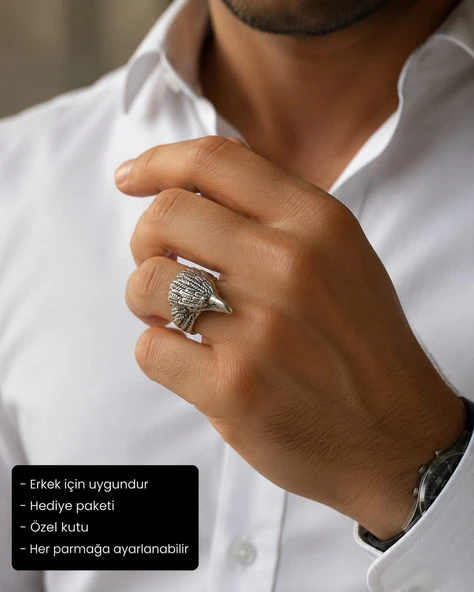 Raven Talon Ring Kartal Pençesi Erkek Yüzüğü ürün görseli 1