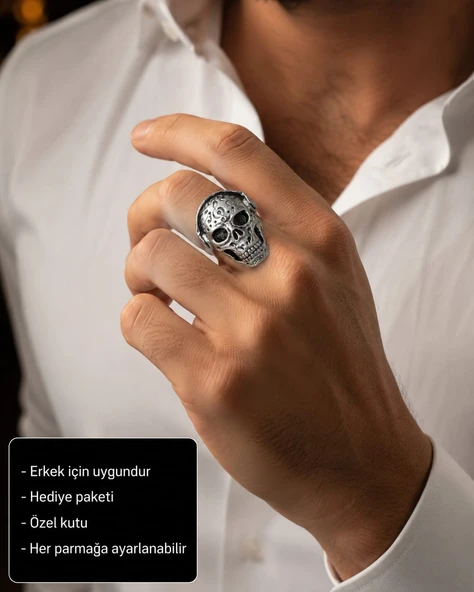 Phantom Skull Ring Phantom Skull Erkek Yüzüğü ürün görseli 1