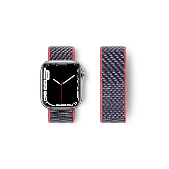 Apple Watch 42mm Hasırlı Cırtcırtlı Kordon - Pembe ürün görseli 1