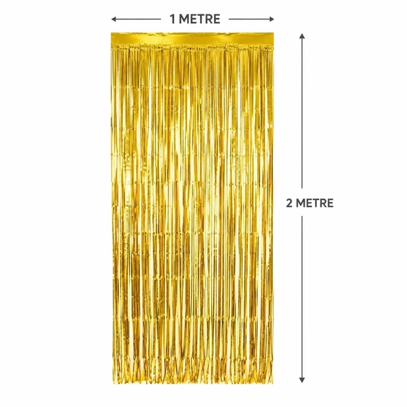 Gold Metalize Parti Perdesi 100x200 Cm – Kapı Ve Arka Fon Perdesi ürün görseli 1