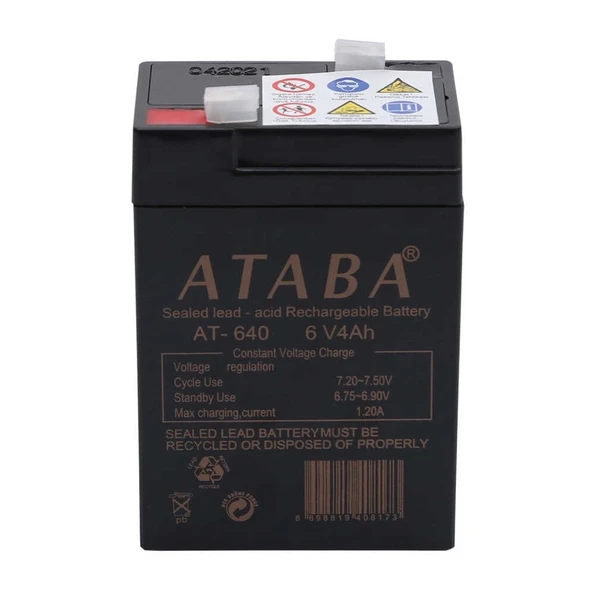 Ataba At-640 6v 4ah Işıldak Aküsü ürün görseli 1