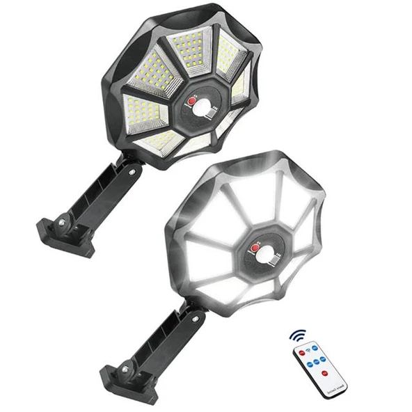 Powermaster ZB-168A Kumandalı Sensörlü Beyaz Solar Aydınlatma ürün görseli 1