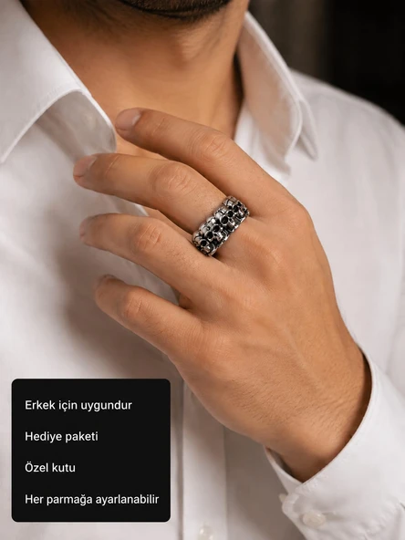 Skull Legion Adjustable Men's Ring Kuru Kafa Sıralı Ayarlanabilir Erkek Yüzüğü ürün görseli 1