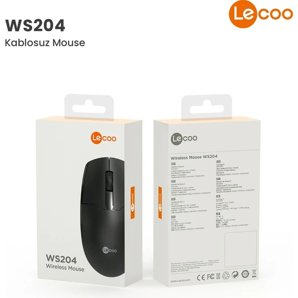 WS204 Kablosuz 1200DPI 3 Tuşlu Optik Siyah Mouse - Resim 8