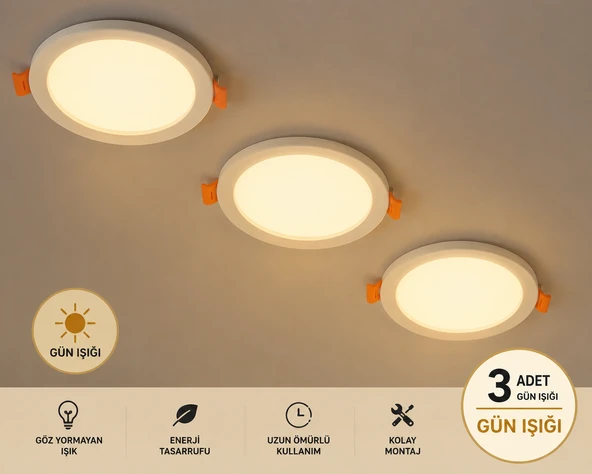 Ct-5646 9 Watt Led Panel Ayarlı Günışığı 3 Adet ürün görseli 1