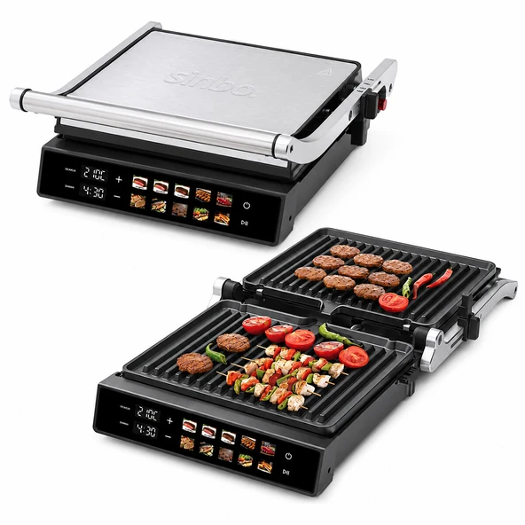 IZGARA VE TOST MAKİNES İ 4 DİLİM YAPIŞMAZ YÜZEY DOKUNMATİK DİJİTAL EKRAN - 2000W SSM-2597 (5224) ürün görseli 1
