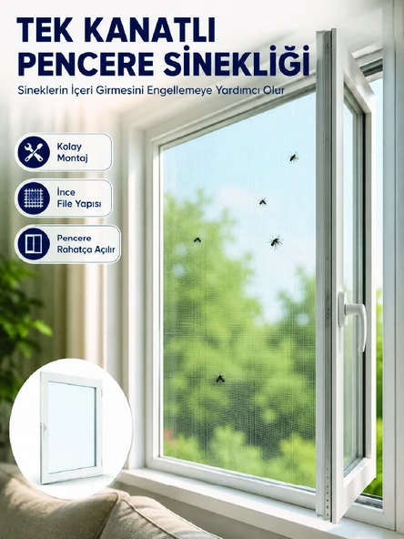 Kesilebilir Pencere Sinekliği Cırt Bantlı Sinek Koruma Filesi ürün görseli 1