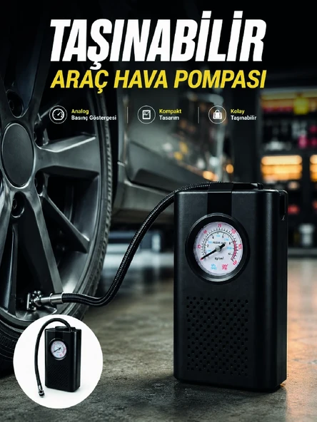 Otomobil Bisiklet Ve Motosiklet İçin Taşınabilir Lastik Hava Pompası ürün görseli 1