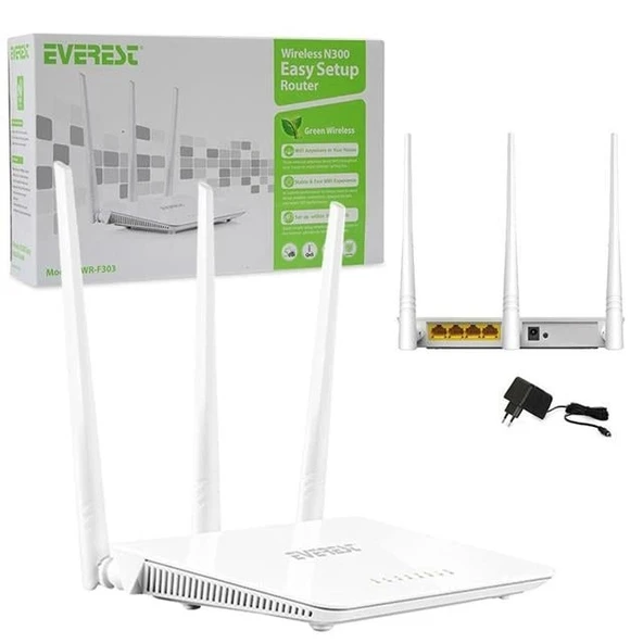 Everest EWR-F303 2.4 Ghz 300 Mbps 4 Port Kablosuz Router ürün görseli 1