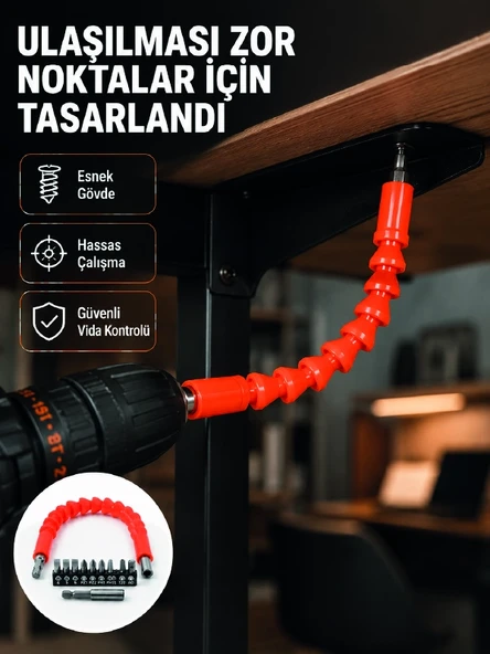 Dmax Esnek Şaftlı Matkap Bits Uç Seti 12 Parça Vida Montaj Ve Tamir Seti ürün görseli 1