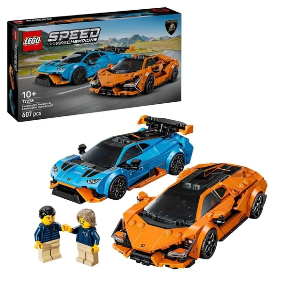 77238 Lego Speed Champ. Lamborghini Revuelto ve Huracán STO 607 parça +10 yaş ürün görseli 1