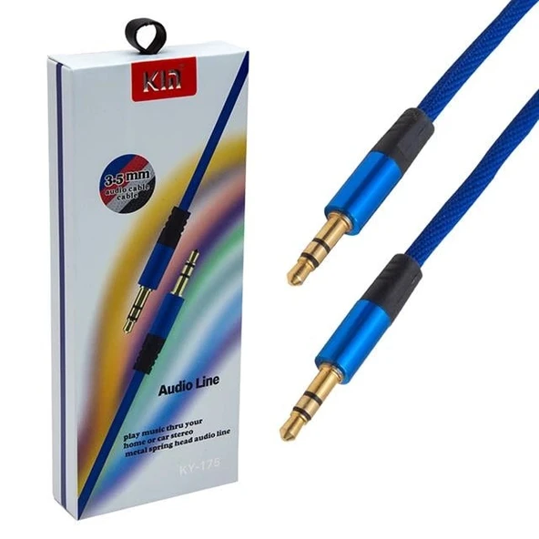 Powermaster Pm-3778 3.5 Mm Erkek/Erkek Lacivert Stereo Aux Kablo ürün görseli 1