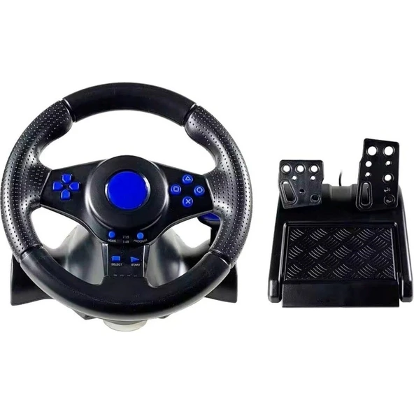 VW9803 Oyun Direksiyon Seti Kablolu PS3 PS2 PC Uyumlu Çift Titreşim Motoru ile Gerçekçi Deneyim ürün görseli 1