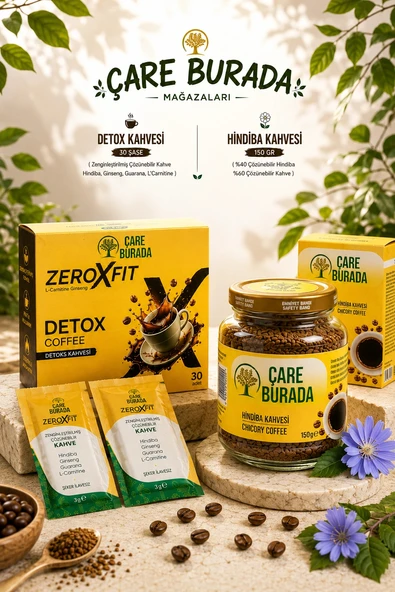 ÇareBurada - Fit & Detoks Seti (Hindiba Kahvesi 150 Gr & Detoks Kahve 30 Şase) ürün görseli 1
