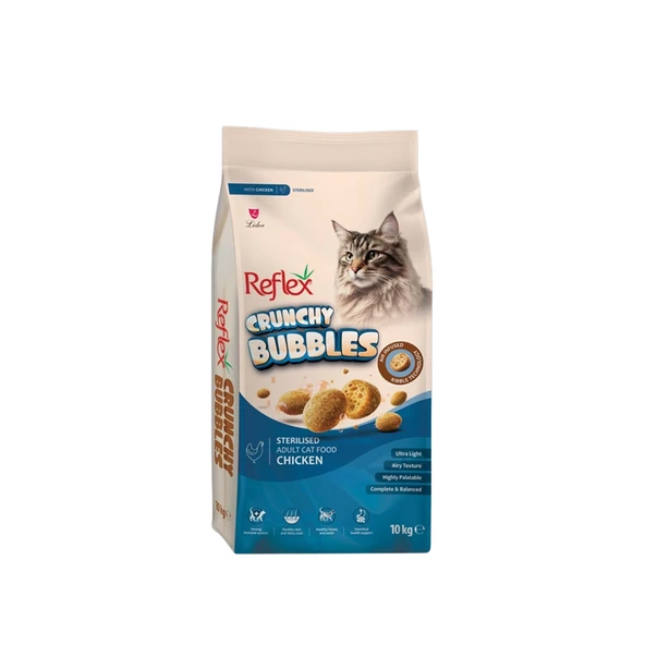 Reflex Crunchy Bubbles Tavuklu Kısırlaştırılmış Yetişkin Kedi Maması 10 Kg ürün görseli 1