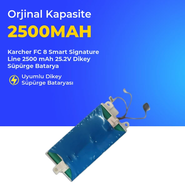 Karcher FC 8 Smart Signature Line 2500 mAh 25.2V Dikey Süpürge Batarya ürün görseli 1