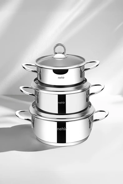 Silver 6 Parça Paslanmaz Çelik Mini Tencere Seti (12-14-16 cm) - Resim 7