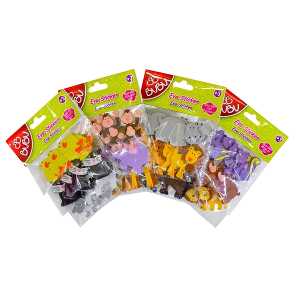 Bu-Bu Eva Sticker 3D Oynar Gözlü Hayvanlar ürün görseli 1