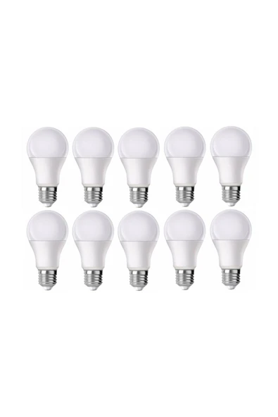 Genel Markalar 10 Watt Led Ampul 10 Lu Paket 900 Lümen 6400k Beyaz Işık Uzun Ömürlü-hızlı Kargo 10 Lu Paket ürün görseli 1