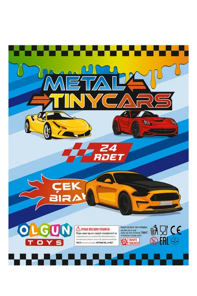 METAL TINYCARS Çek Bırak Metal Oyuncak Arabalar 24’lü Set ürün görseli 1