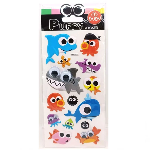 Bu-Bu Puffy Stickers Oynar Gözlü Şaşkın Balıklar ürün görseli 1