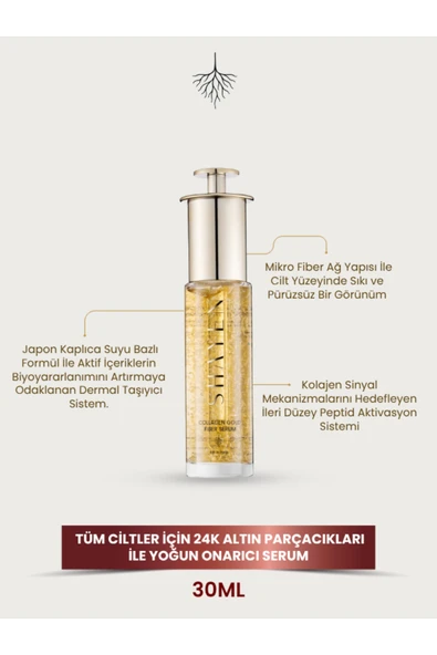Shayen Paris Kırışıklık Karşıtı ve Sıkılaştırıcı, Bariyer Güçlendirici | Collagen Gold Fiber Serum 30 ml ürün görseli 1