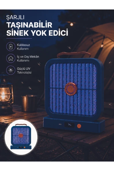 Elektrikli Sinek Öldürücü 365NM UV Işıklı Masaüstü Cihaz Mavi Renk ürün görseli 1