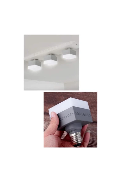 30W Kare LED Ampul Gri 6500K Beyaz Işık Jumbo Torch Lamba ürün görseli 1
