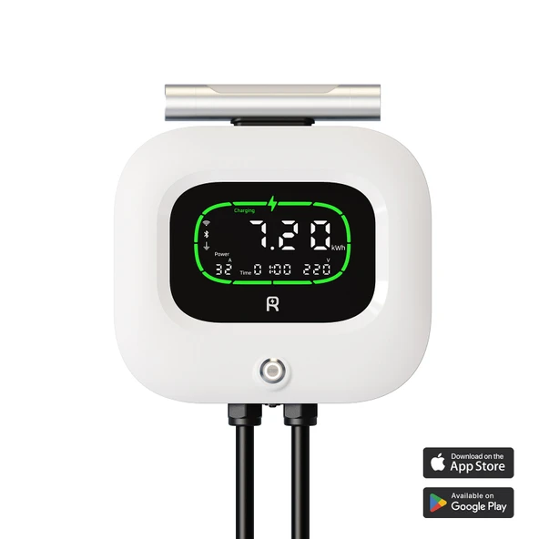 Rheidon Tech WB500 7.2 kW Akıllı Duvar Tipi Elektrikli Araç Şarj İstasyonu Type 2 Wi-Fi RFID ürün görseli 1