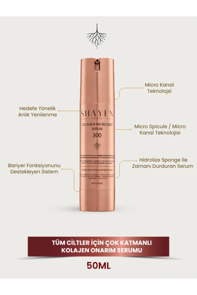 Micro Kanal Teknolojisi™ Collagen Micro Shot Serum 300 - Spikül Teknolojisi - Centella - Hydrolyzed Collagen Niacinamide Ceramide NP 50 ml ürün görseli 1