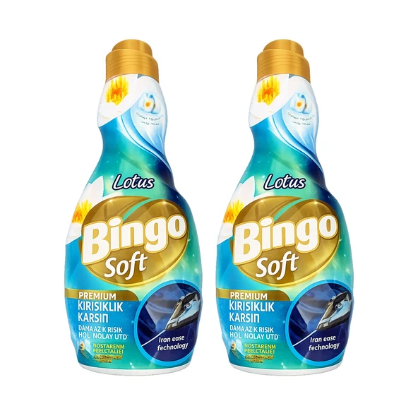Bingo Soft Lotus Konsantre Yumuşatıcı Kırışıklık Karşıtı 1200 ml 2 li ürün görseli 1