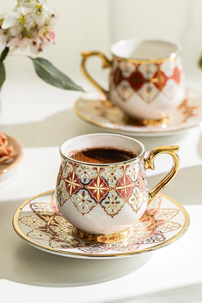 Rüya 6 Kişilik 12 Parça Porselen Kahve Fincan Takımı ürün görseli 1