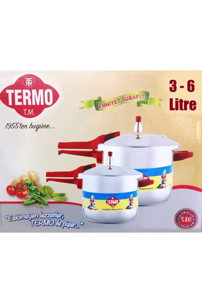 3 - 6 Litre 2li Düdüklü Tencere (TEK KAPAK) %100 Alüminyum Pres Baskı ürün görseli 1