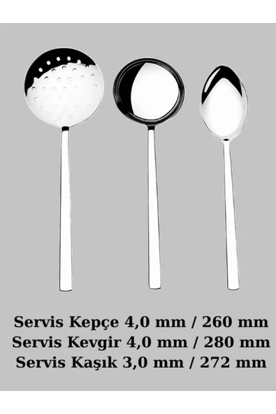 Dalyan Paslanmaz Çelik 3 Parça Servis Takımı - Resim 3