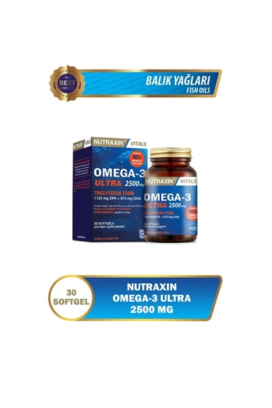 Nutraxin Vitals Omega-3 Ultra 2500 mg 30 Softgel ürün görseli 1