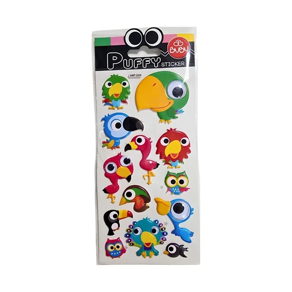Bu-Bu Oynar Gözlü Stickers Papağanlar ürün görseli 1
