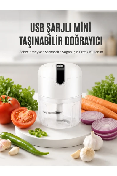 Rondo Doğrayıcı 250 ML Taşınabilir USB Şarjlı Pratik El Rondo Blender Yeni Nesil ürün görseli 1