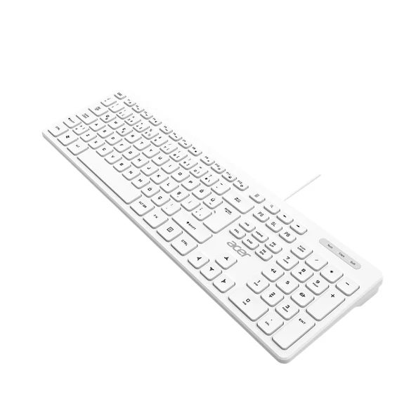 Acer Oak920 Q Usb Beyaz 1.8 Metre Kablolu Klavye - Tek Tuş Hesap Makinalı Sessiz Tuşlu ürün görseli 1