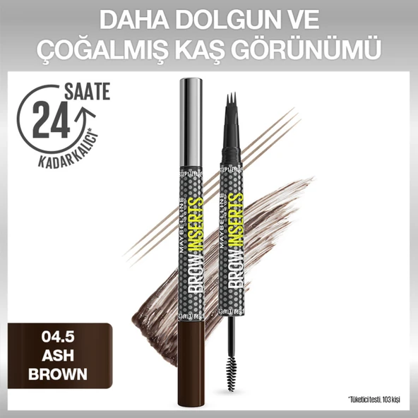 Maybelline New York Brow Insert Çift Uçlu Kaş Kalemi – 04.5 Ash Brown ürün görseli 1
