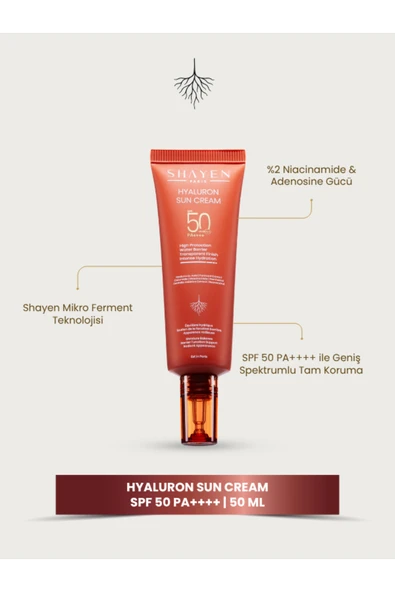 Shayen Paris Hyaluron Güneş Kremi - SPF50 - Aydınlatıcı, Leke Karşıtı , ,Yoğun Nemlendirici | Mikro Ferment Teknolojisi 50ml ürün görseli 1