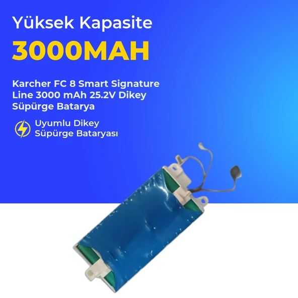 Karcher FC 8 Smart Signature Line 3000 mAh 25.2V Dikey Süpürge Batarya ürün görseli 1