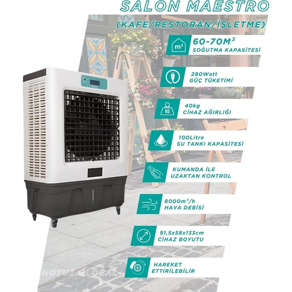Kabel Salon Maestro Evaporatif Hava Soğutucu Sulu Klima ürün görseli 1