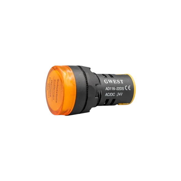 Gwest 22 - 24V - S Led Sinyal 24V. AC-DC Sarı 10 Adet ürün görseli 1