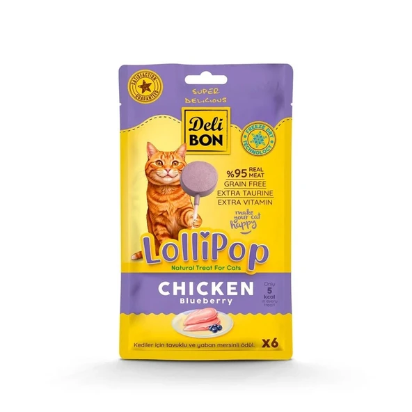 Delibon Lolipop Tavuklu Kedi Ödül Maması 6'lı ürün görseli 1