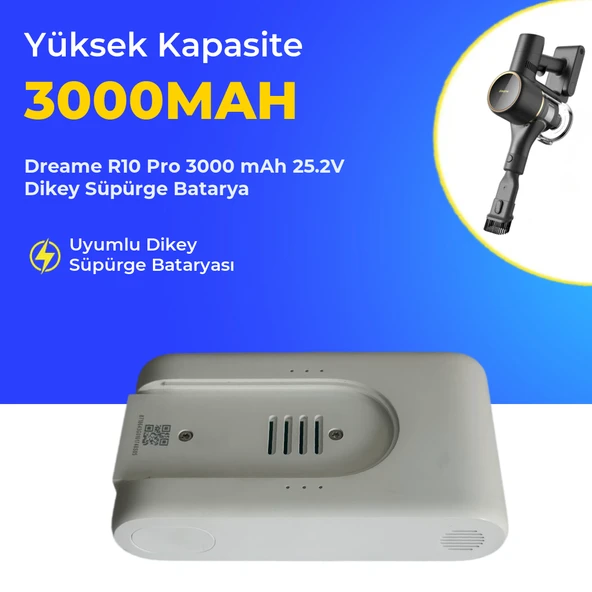 Dreame R10 Pro 3000 mAh 25.2V Dikey Süpürge Batarya ürün görseli 1