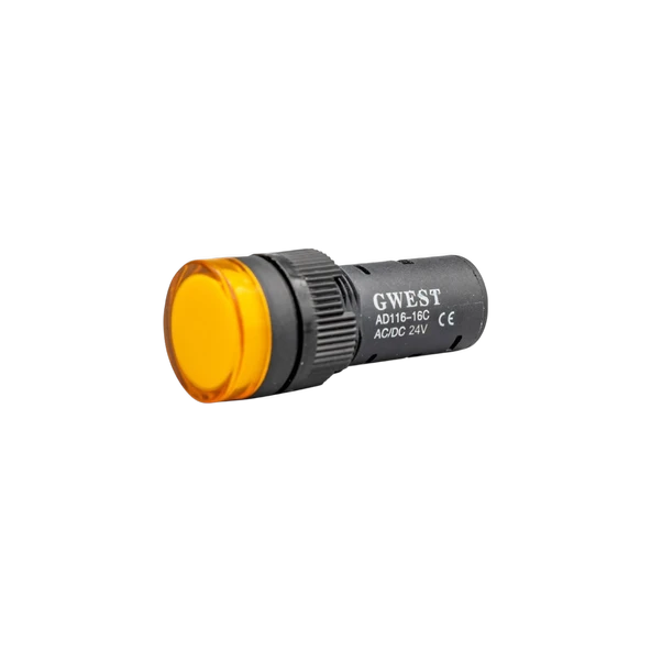 Gwest 16 - 24V - S Led Sinyal 24V. AC-DC Sarı 20 Adet ürün görseli 1